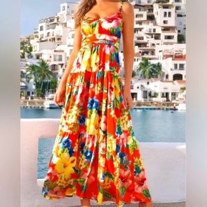 Boston Proper Tropical Capri Maxi Dress